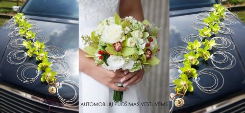 Automobilių, salės, bažnyčios puošimas ir dekoracijos