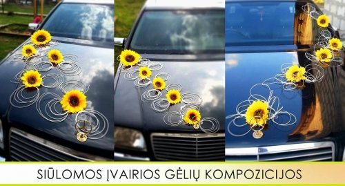 Automobilių, salės, bažnyčios puošimas ir dekoracijos