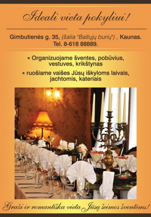 Restoranai, kavinės, barai, salės