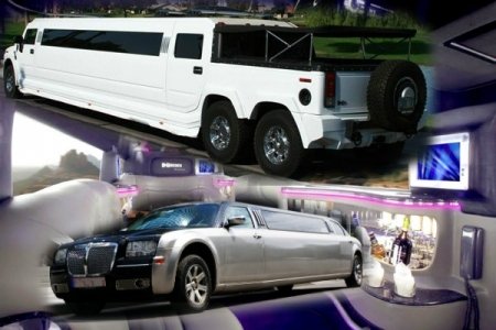 Tik prabangiausi limuzinai HUMMER H2, Chrysler, Lincoln.