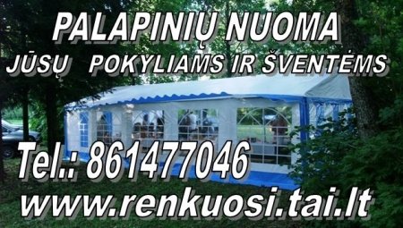 Palapinių nuoma vestuvėms. Tel. 861477046 www.renkuosi.tai.lt