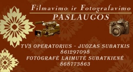 Profesionalus vestuvių filmavimas ir fotografavimas