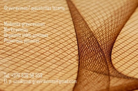 Graviruojame/ pjaustome lazeriu medieną, stiklą, org.stiklą, plas