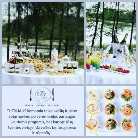 Vaišės po ceremonijos. Šampano staliukas