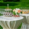 Elegantiškas šampano staliukas po ceremonijos